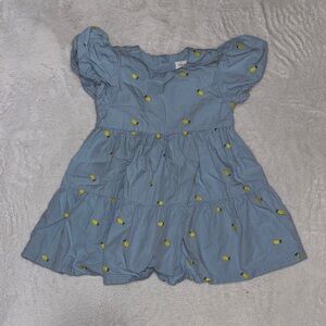 (2 for $10) rise little earthling Blue 12-18 month Kids Dress with Lemon Print